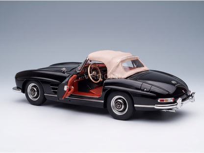 Mercedes-Benz 300 SL Roadster W198 1957 Black Brown CMC 1:18 scale model - interior