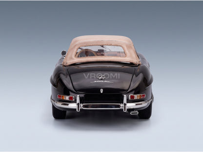 Mercedes-Benz 300 SL Roadster W198 1957 Black Brown CMC 1:18 scale model - rear view