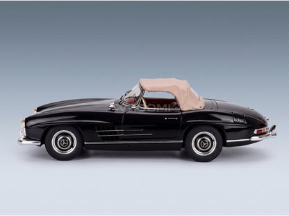 Mercedes-Benz 300 SL Roadster W198 1957 Black Brown CMC 1:18 scale model - side view