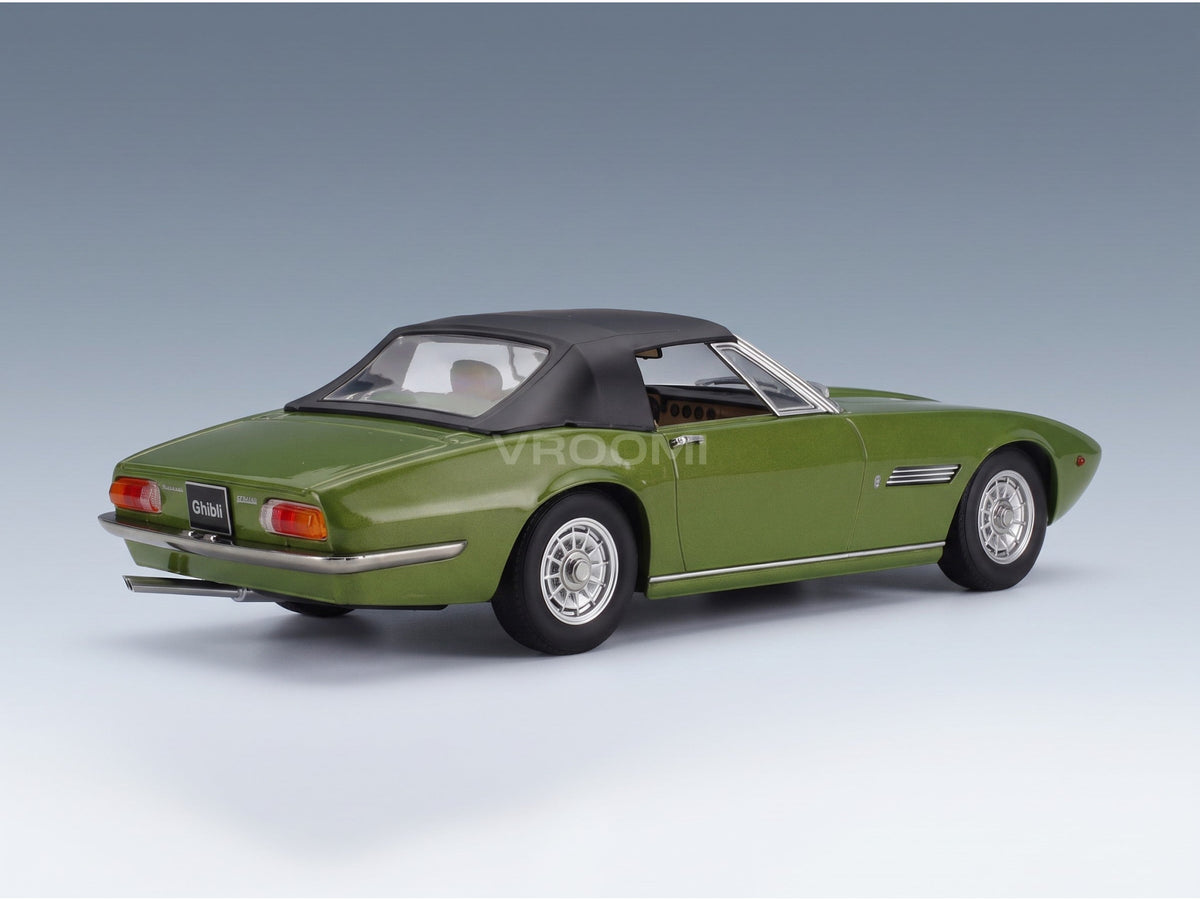 Maserati Ghibli Spider Cabriolet Open 1970 Green Alloy Rims KK Scale 1:18 scale model - rear three-quarter view