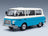 Barkas B1000 Minibus 1956 Blue White MCG 1:18 scale model - front three-quarter view