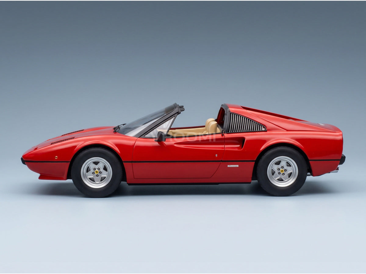 FERRARI - 308 GTS SPIDER OPEN ROOF 1977 - RED scale model - side view