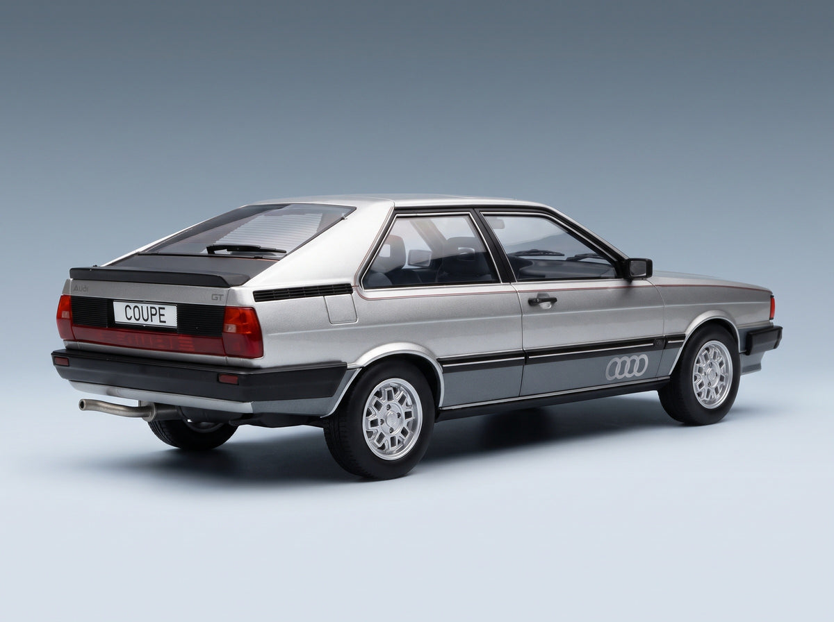 Audi Coupé GT 1983 Silver MCG 1:18 scale model - rear three-quarter view