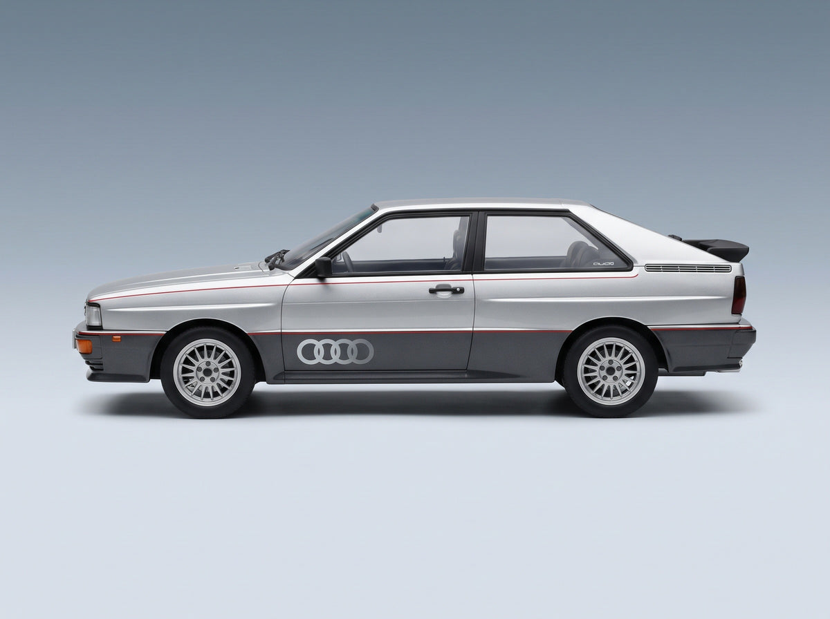Audi Coupé GT 1983 Silver MCG 1:18 scale model - side view