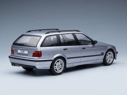 BMW 3 Series 328i Touring Station Wagon 1995 Blue Metallic MCG 1:18 scale model - rear three-quarter view