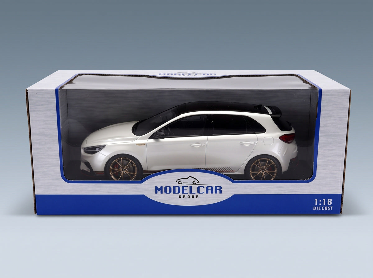 Hyundai i30 Drive-N Limited Edition 2021 White Metallic MCG 1:18 scale model - original packaging