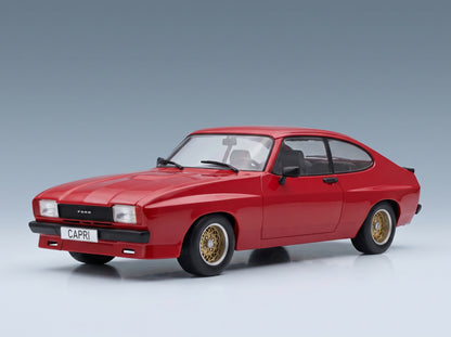 Ford Capri MkII X-Pack 1975 Red MCG 1:18 scale model - front three-quarter view