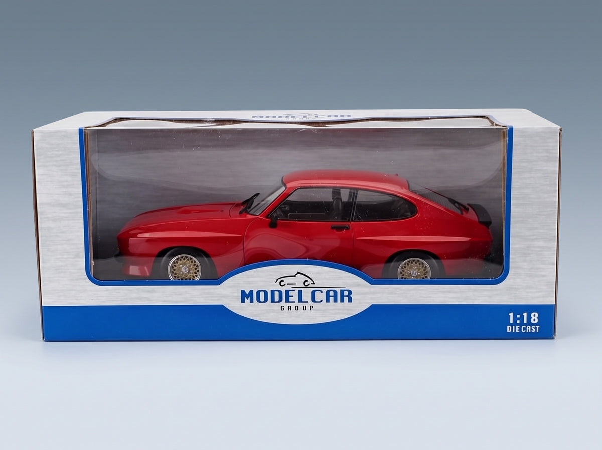 Ford Capri MkII X-Pack 1975 Red MCG 1:18 scale model - original packaging