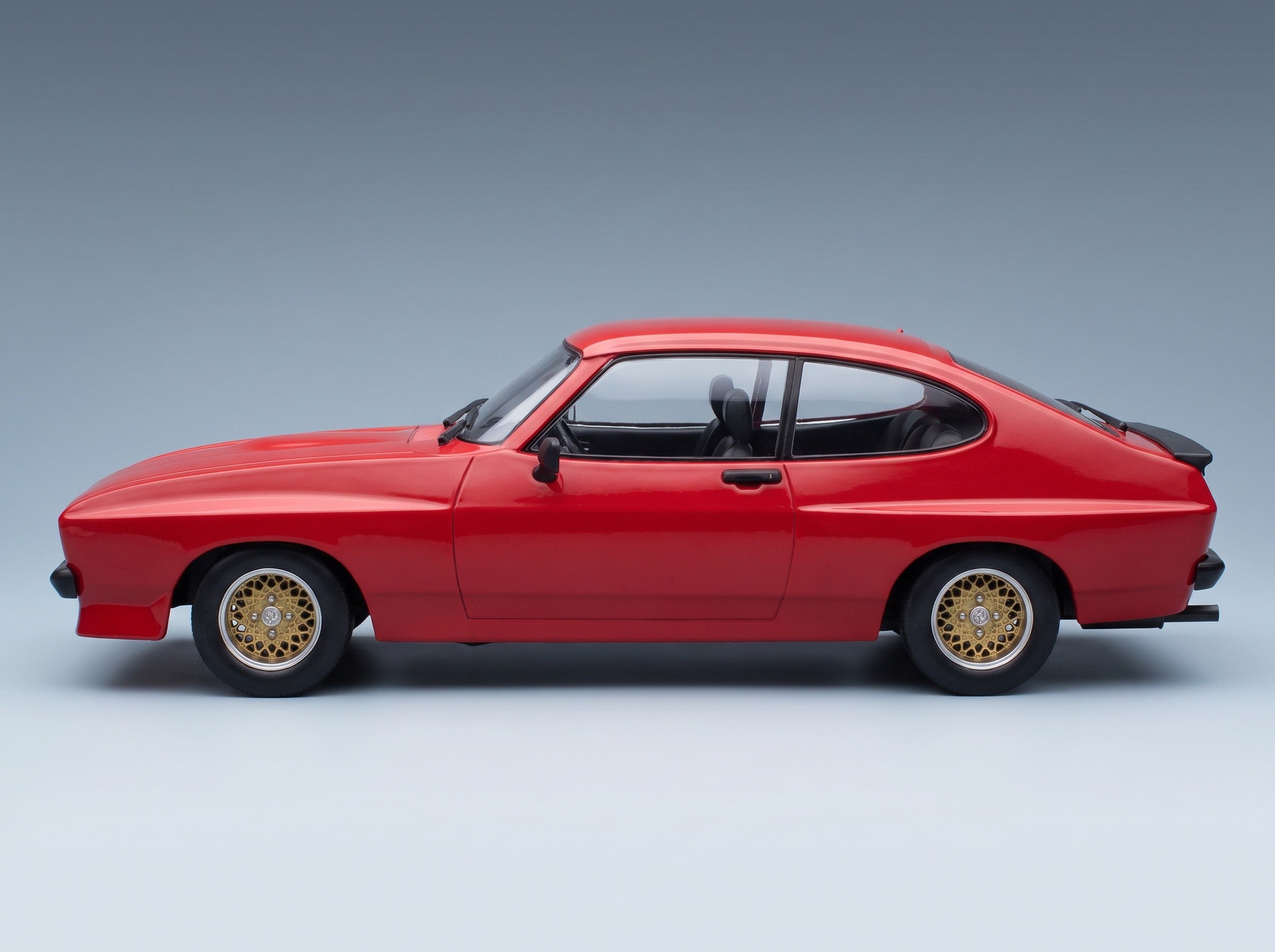 Ford Capri MkII X-Pack 1975 Red MCG 1:18 scale model - side view
