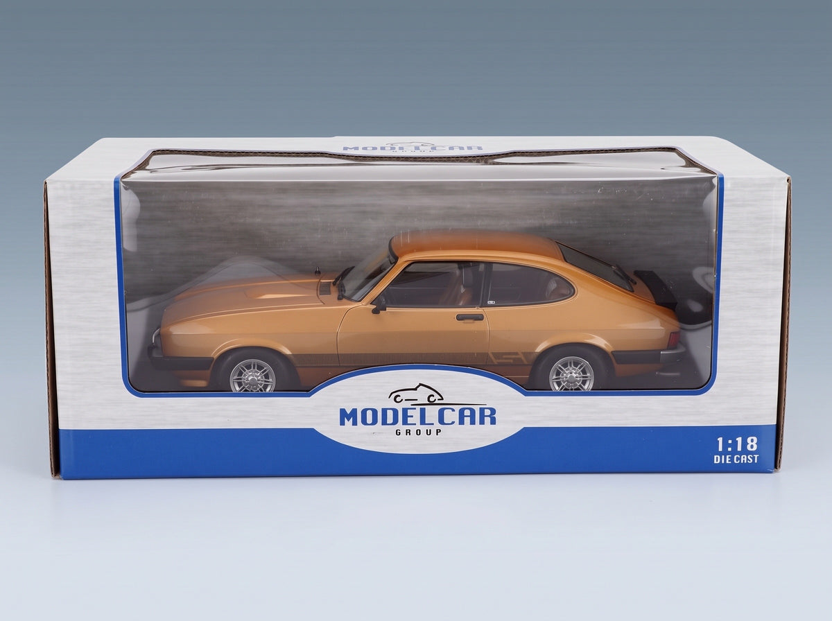 Ford Capri MkIII Coupé 1978 Gold MCG 1:18 scale model - original packaging