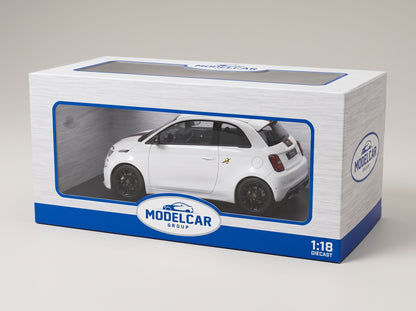 Fiat 500e Abarth 2024 White MCG 1:18 scale model - original packaging