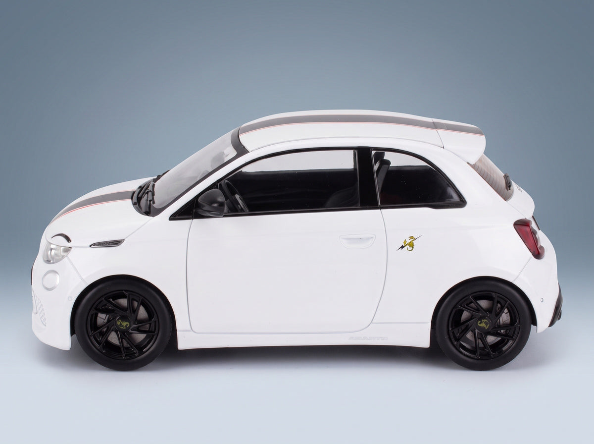 Fiat 500e Abarth 2024 White MCG 1:18 scale model - side view