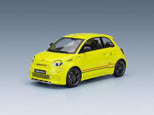 Fiat 500e Abarth 2024 Yellow MCG 1:18 scale model - front three-quarter view