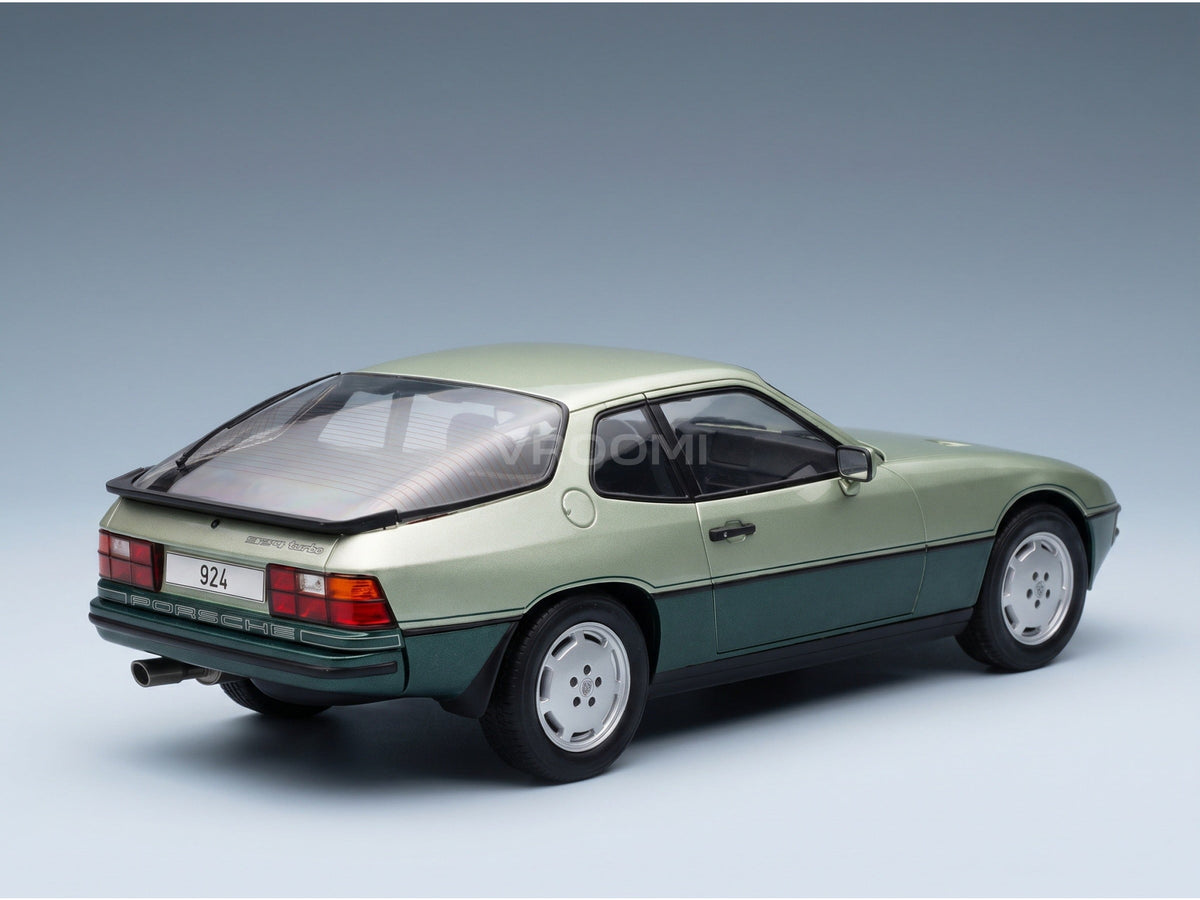 PORSCHE - 924 TURBO 1979 - DARK GREEN DARK GREY scale model - rear three-quarter view