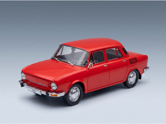 Skoda 100 L 1969 Red MCG 1:18 scale model - front three-quarter view