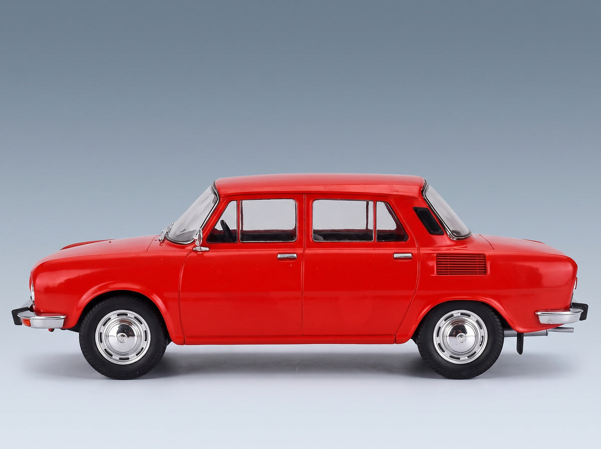 Skoda 100 L 1969 Red MCG 1:18 scale model - side view