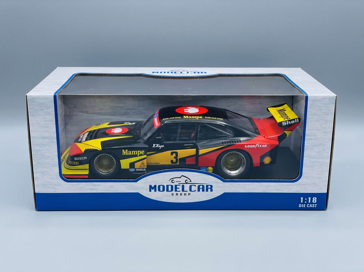 Ford Capri Turbo Gr.5 Team Mampe No. 3 Hans Heyer DRM Norisring 1979 MCG 1:18 scale model - original packaging