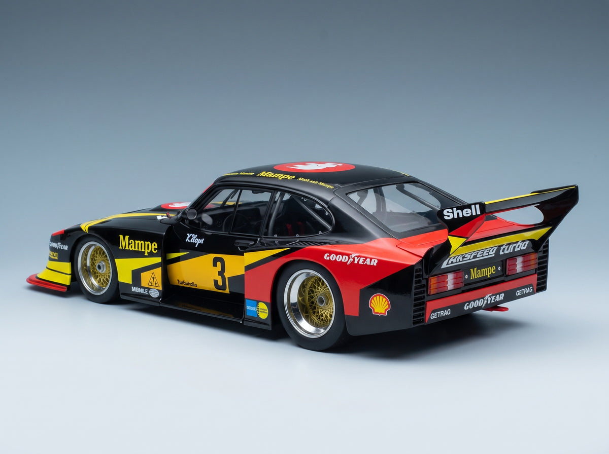 Ford Capri Turbo Gr.5 Team Mampe No. 3 Hans Heyer DRM Norisring 1979 MCG 1:18 scale model - rear three-quarter view