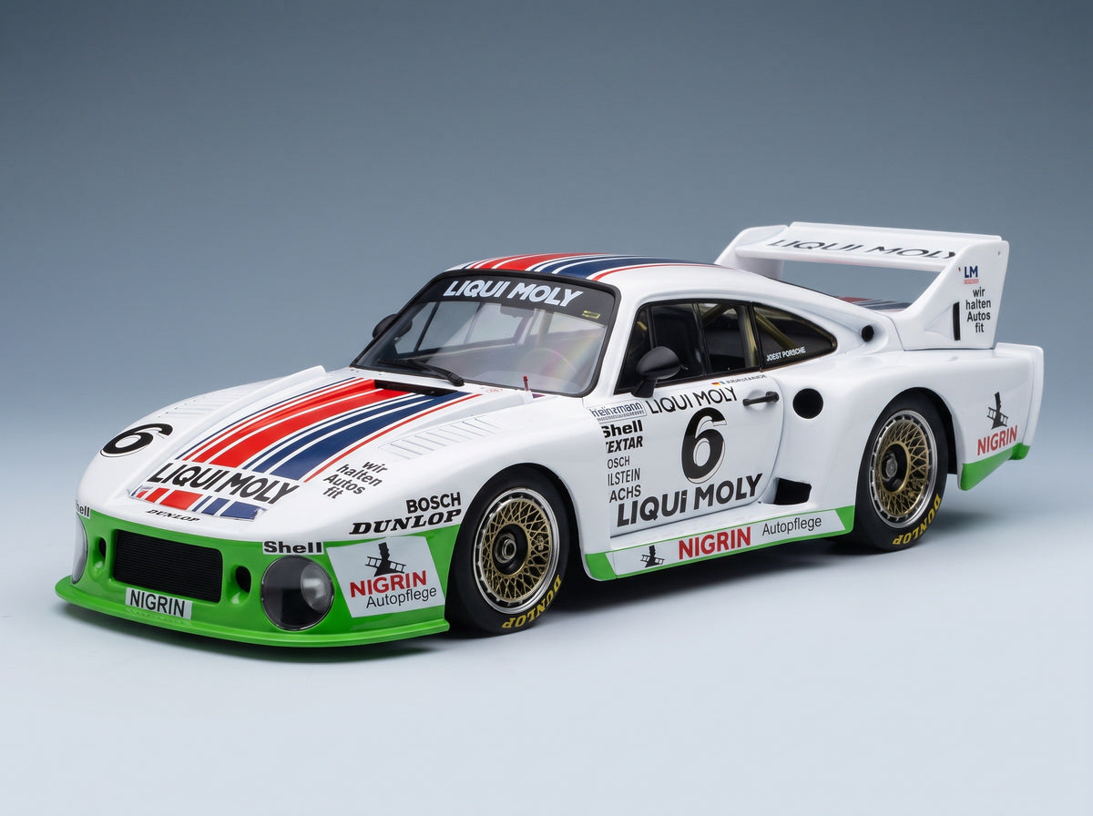 Porsche 935J Team Liqui Moly No. 6 R. Stommelen 3rd Spa Francorchamps DRM 1980 MCG 1:18 scale model - front three-quarter view