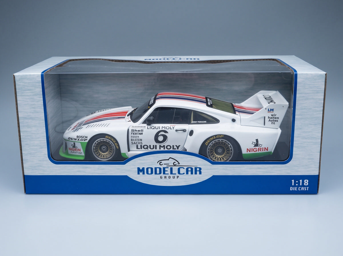 Porsche 935J Team Liqui Moly No. 6 R. Stommelen 3rd Spa Francorchamps DRM 1980 MCG 1:18 scale model - original packaging