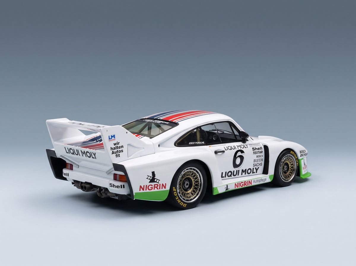 Porsche 935J Team Liqui Moly No. 6 R. Stommelen 3rd Spa Francorchamps DRM 1980 MCG 1:18 scale model - rear three-quarter view