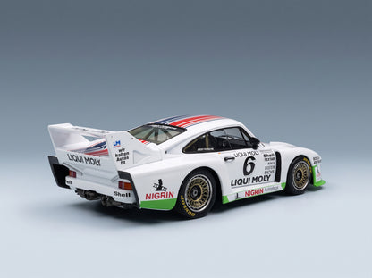 Porsche 935J Team Liqui Moly No. 6 R. Stommelen 3rd Spa Francorchamps DRM 1980 MCG 1:18 scale model - rear three-quarter view