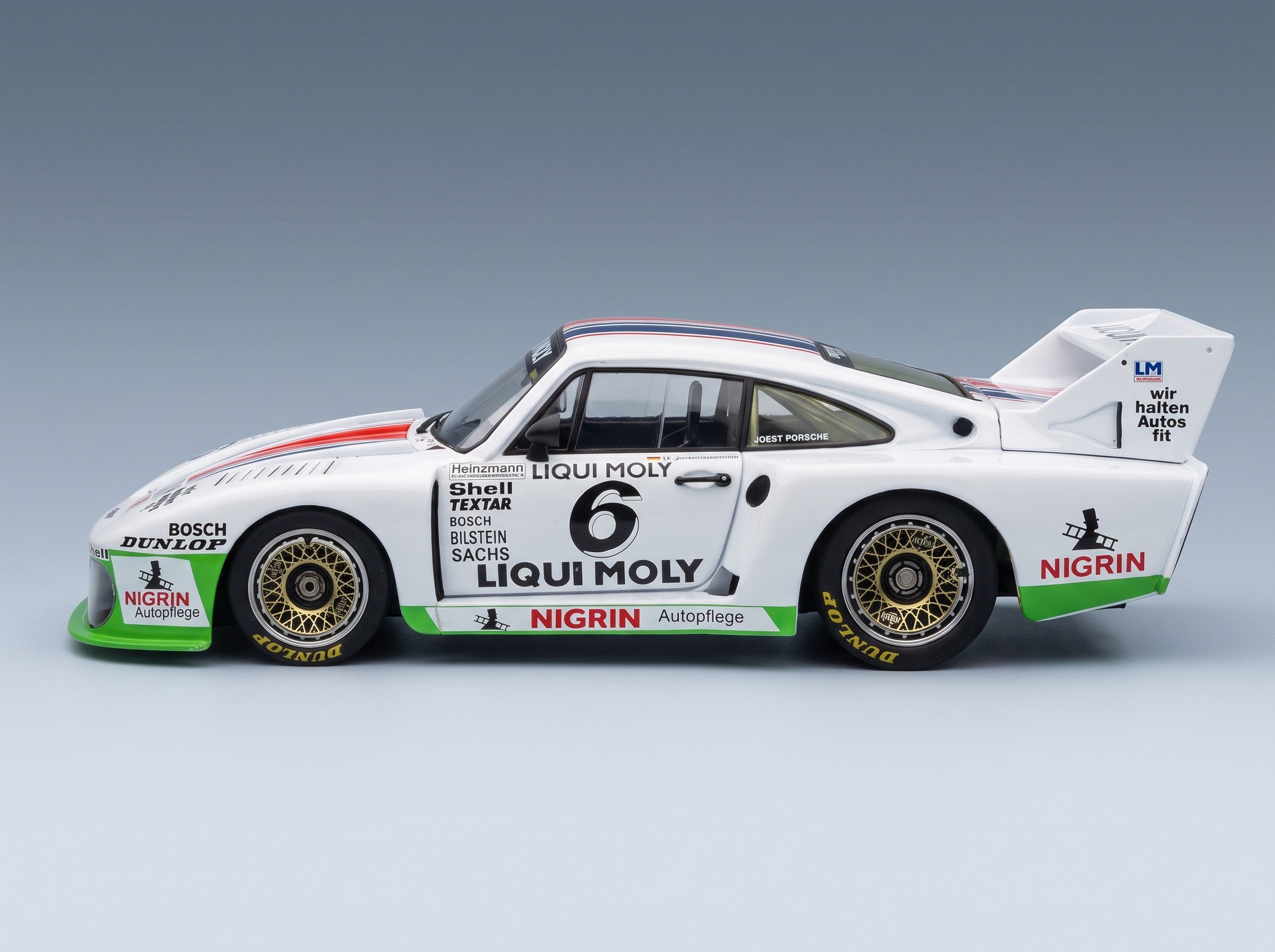 Porsche 935J Team Liqui Moly No. 6 R. Stommelen 3rd Spa Francorchamps DRM 1980 MCG 1:18 scale model - side view