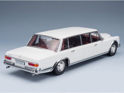 Mercedes-Benz S-Class 600 LWB Pullman W100 1964 White KK Scale 1:18 scale model - rear three-quarter view