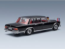Mercedes-Benz S-Class 600 LWB Pullman W100 Willy Brandt Georges Pompidou 1964 Black KK Scale 1:18 scale model - rear three-quarter view