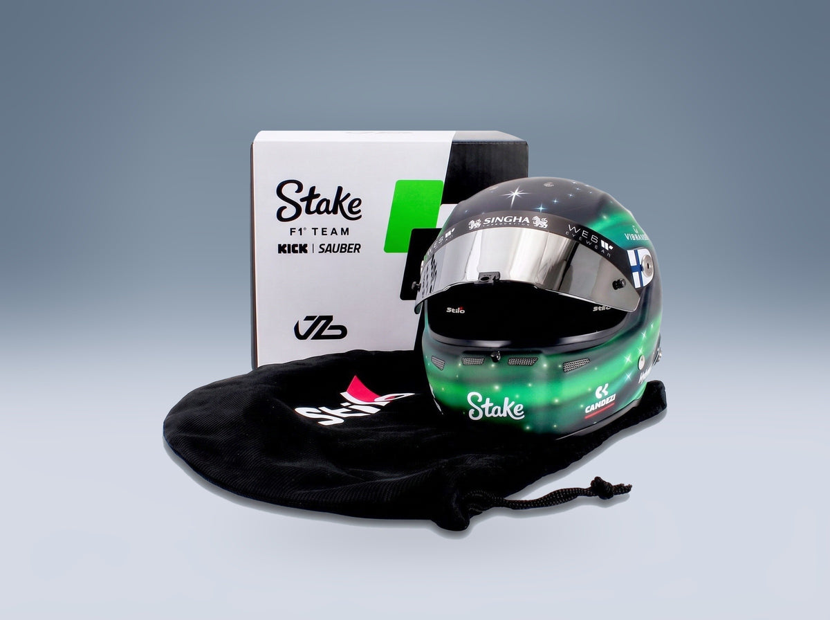 Stilo Helmet Valtteri Bottas Stake Kick Sauber No. 77 Season 2024 Mini Helmet 1:2 scale helmet - original packaging