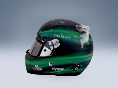Stilo Helmet Valtteri Bottas Stake Kick Sauber No. 77 Season 2024 Mini Helmet 1:2 scale helmet - side view