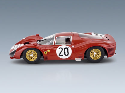Ferrari 330 P3 4.0L V12 Coupé ch.0848 Team Ferrari SEFAC No. 20 Ludovico Scarfiotti Mike Parkes 24h Le Mans 1966 Mitica 1:18 scale model - side view