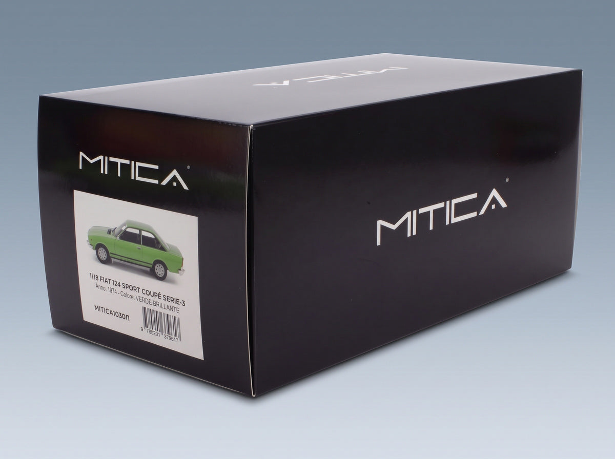 Fiat 124 Sport Coupé Serie 3 1974 Verde Brillante 374 Mitica 1:18 scale model - original packaging