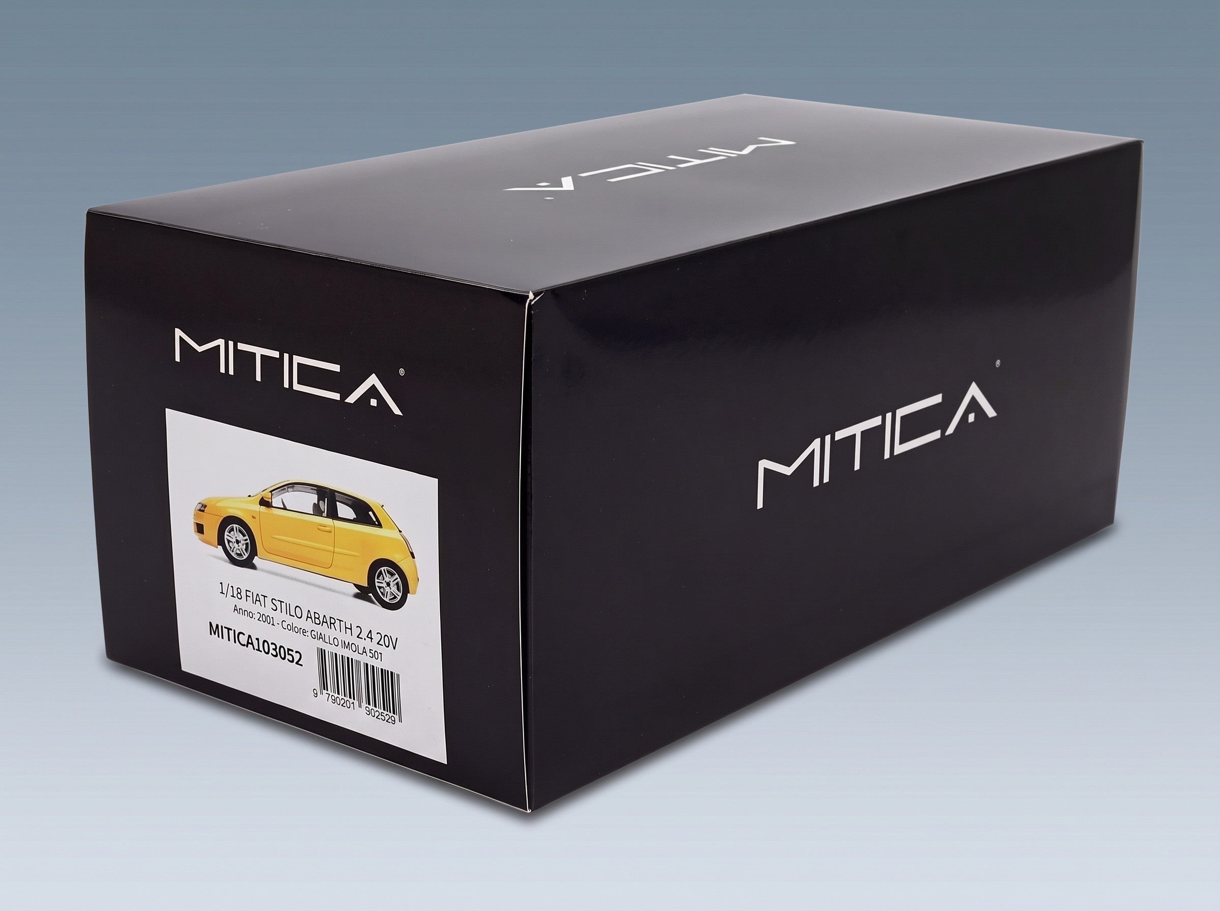 Fiat Stilo Abarth 2.4 20V 2001 Giallo Imola 507 Mitica 1:18 scale model - original packaging