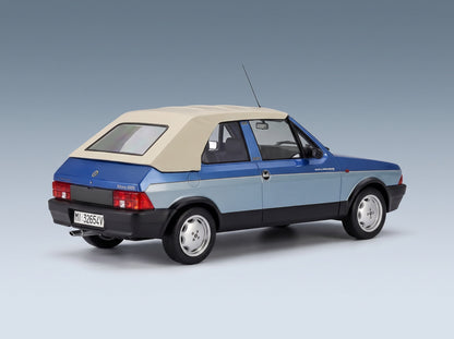 Fiat Ritmo Bertone Supercabrio 100S Palinuro 1986 Two-Tone Blue Metallic Mitica 1:18 scale model - rear three-quarter view