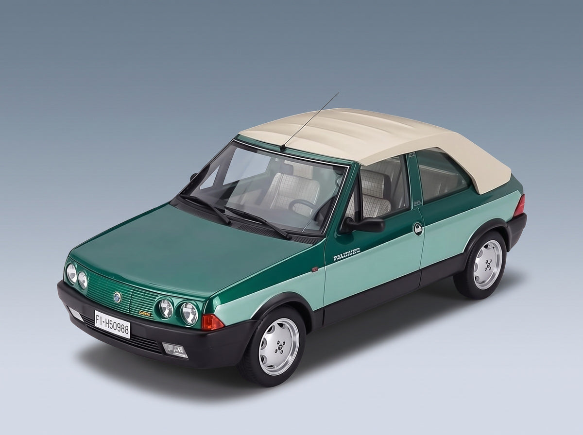 Fiat Ritmo Bertone Supercabrio 100S Palinuro 1986 Two-Tone Green Metallic Mitica 1:18 scale model - front three-quarter view