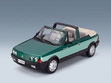 Fiat Ritmo Bertone Supercabrio 100S Palinuro 1986 Two-Tone Green Metallic Mitica 1:18 scale model - front three-quarter view, top down