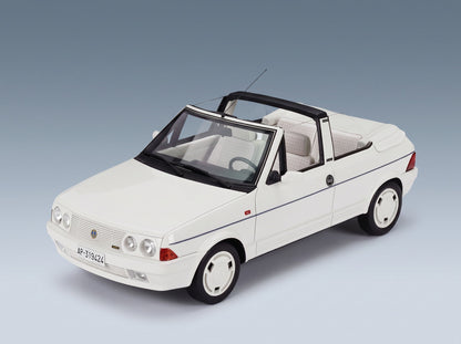 Fiat Ritmo Bertone Supercabrio 100S Serie Tutta Bianca 1986 White Mitica 1:18 scale model - front three-quarter view, top down