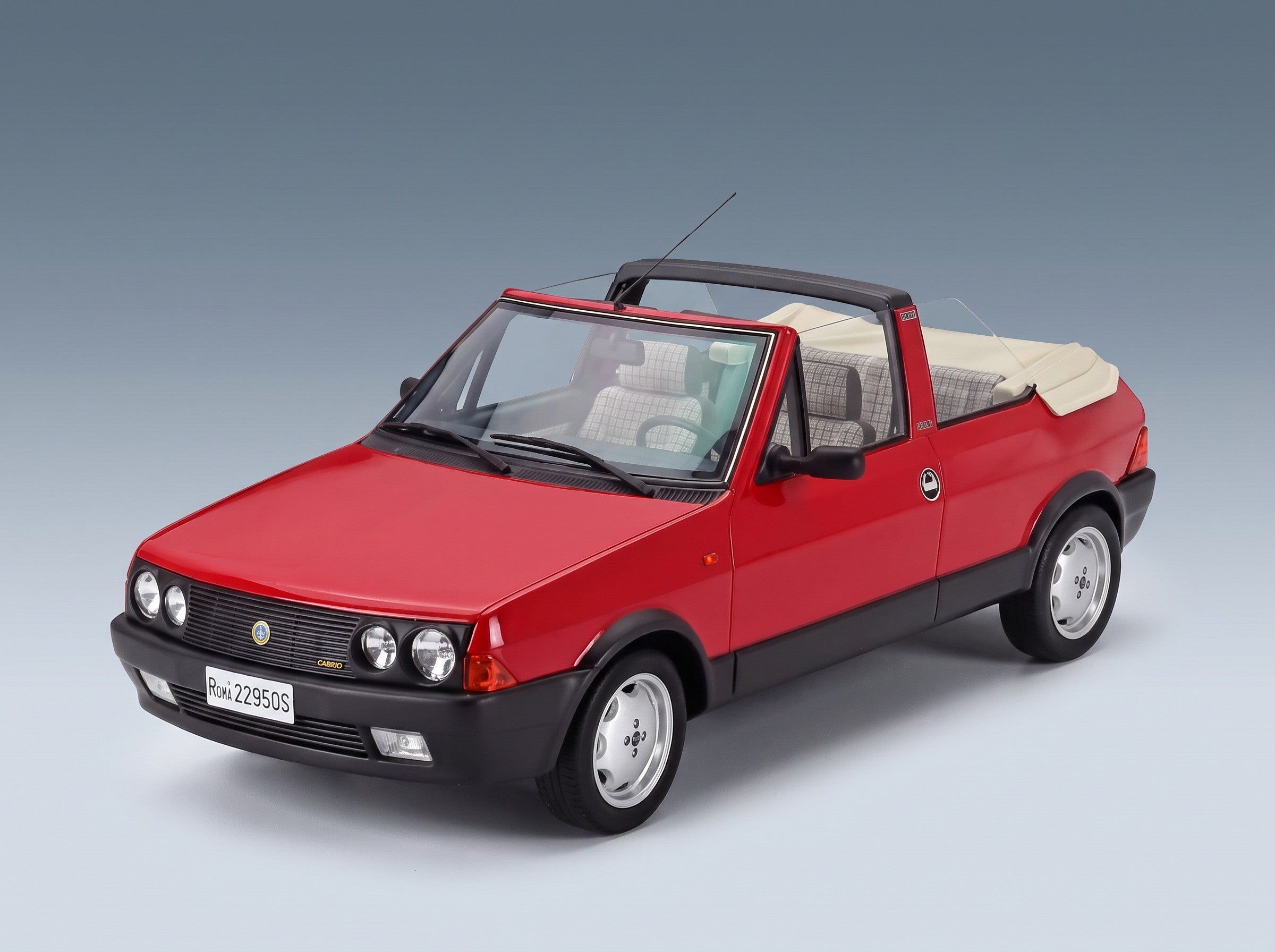 Fiat Ritmo Bertone Supercabrio 100S 1986 Red Mitica 1:18 scale model - front three-quarter view, top down