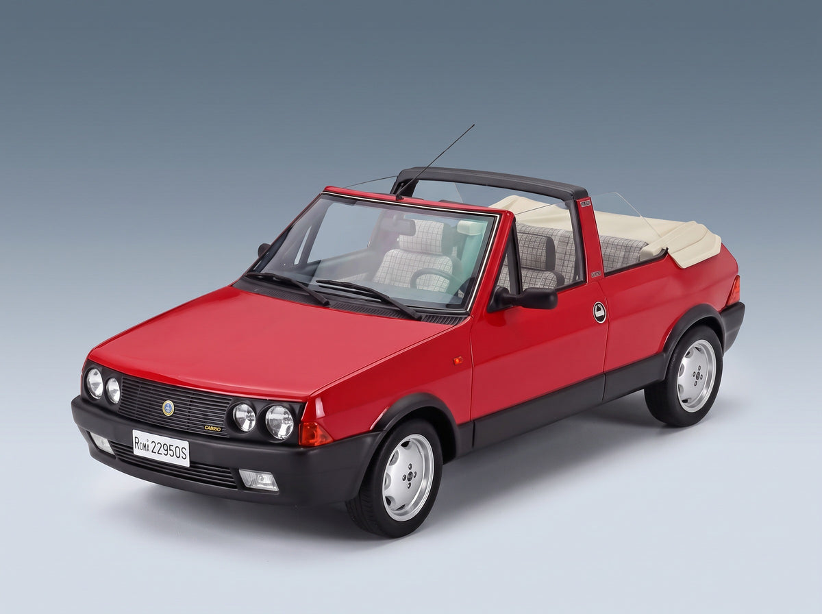 Fiat Ritmo Bertone Supercabrio 100S 1986 Red Mitica 1:18 scale model - front three-quarter view, top down