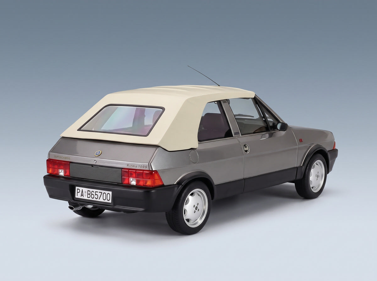 Fiat Ritmo Bertone Supercabrio 100S 1986 Grey Metallic Mitica 1:18 scale model - rear three-quarter view