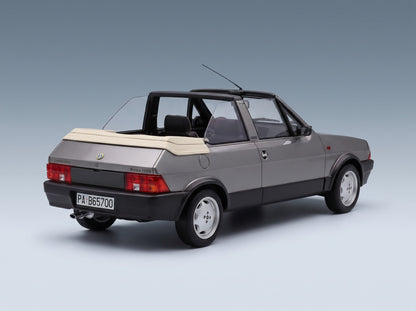 Fiat Ritmo Bertone Supercabrio 100S 1986 Grey Metallic Mitica 1:18 scale model - rear three-quarter view, top down