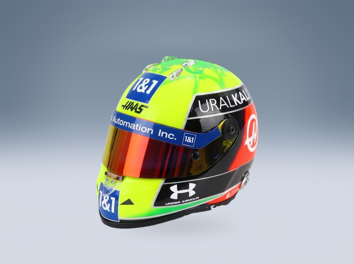Schuberth Helmet VF-21 Haas Uralkali No. 47 Mick Schumacher Season 2021 Mini Helmet 1:2