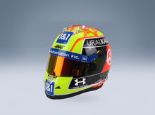 Schuberth Helmet Haas VF-21 Uralkali No. 47 Mick Schumacher British GP Silverstone 2021 Mini Helmet 1:2 scale helmet - front three-quarter view