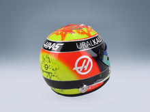 Schuberth Helmet Haas VF-21 Uralkali No. 47 Mick Schumacher British GP Silverstone 2021 Mini Helmet 1:2 scale helmet - rear three-quarter view