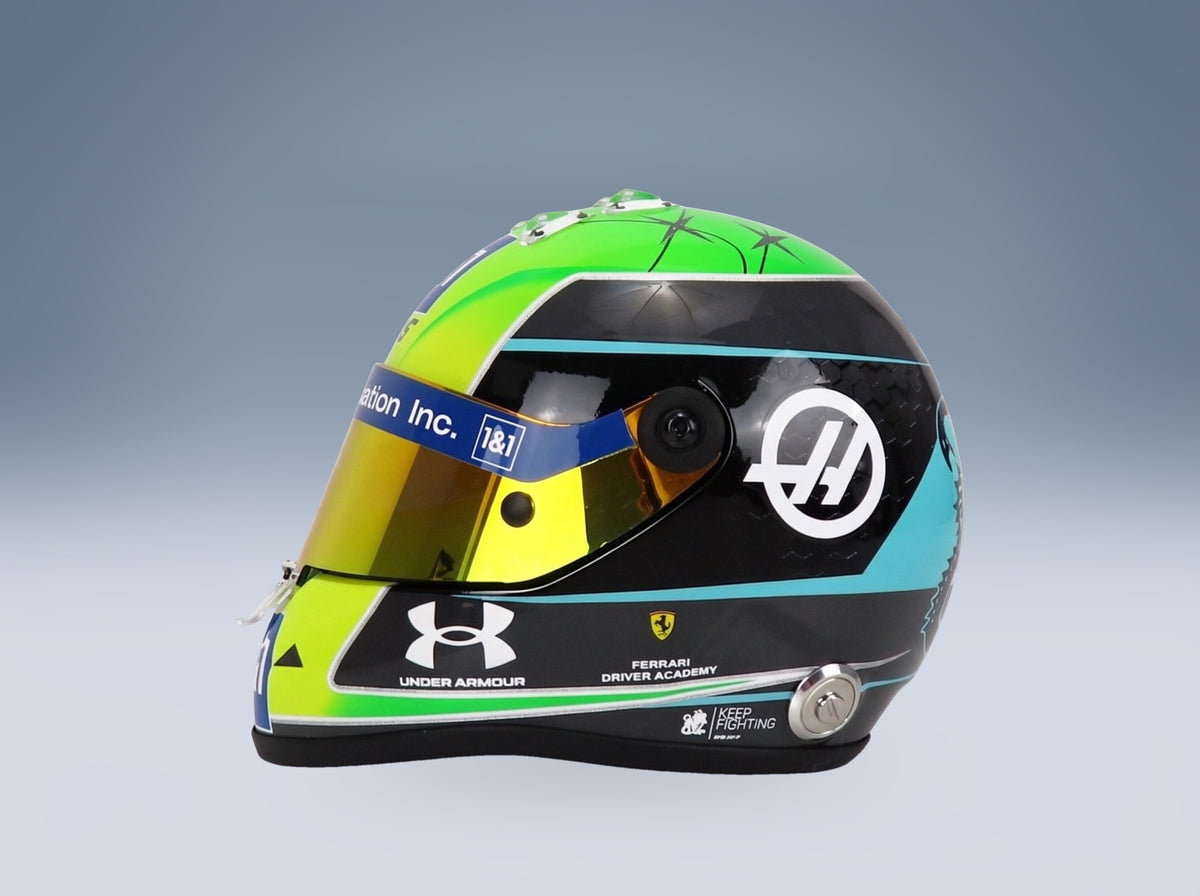 Schuberth Helmet VF-22 Haas F1 Team No. 47 Mick Schumacher Season 2022 Mini Helmet 1:2 scale helmet - side view