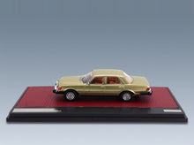Mercedes-Benz S-Class 300SD Turbodiesel W116 USA Version 1977 Gold Metallic Matrix Scale Models 1:43 scale model - side view on display base