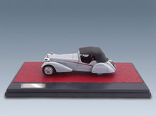 Bugatti T57SC Roadster Vanden Plas Closed 1938 Grey Black Matrix Scale Models 1:43 scale model - side view on display base