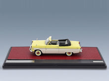 Ford Zodiac MkII 206E Cabriolet Open 1958 Yellow White Matrix Scale Models 1:43 scale model - side view on display base
