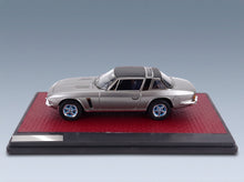 Jensen Interceptor SIII Coupé 1975 Silver Black Matrix Scale Models 1:43 scale model - side view on display base